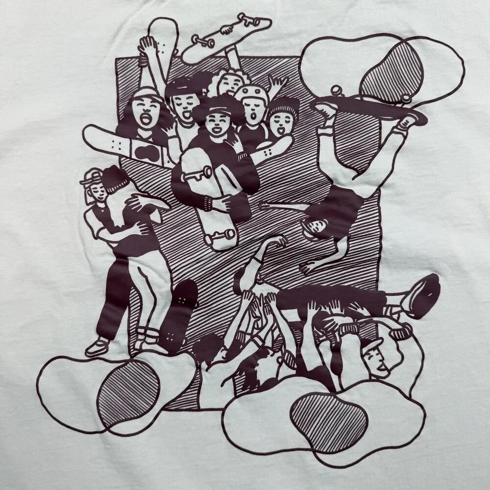 Nike SB Shirt Mens Medium White Skate Like A Girl Graphic Skateboarding Tee